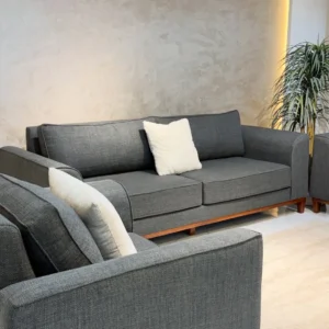 Grey 5 seater sofa set in 2-2-1 configuration