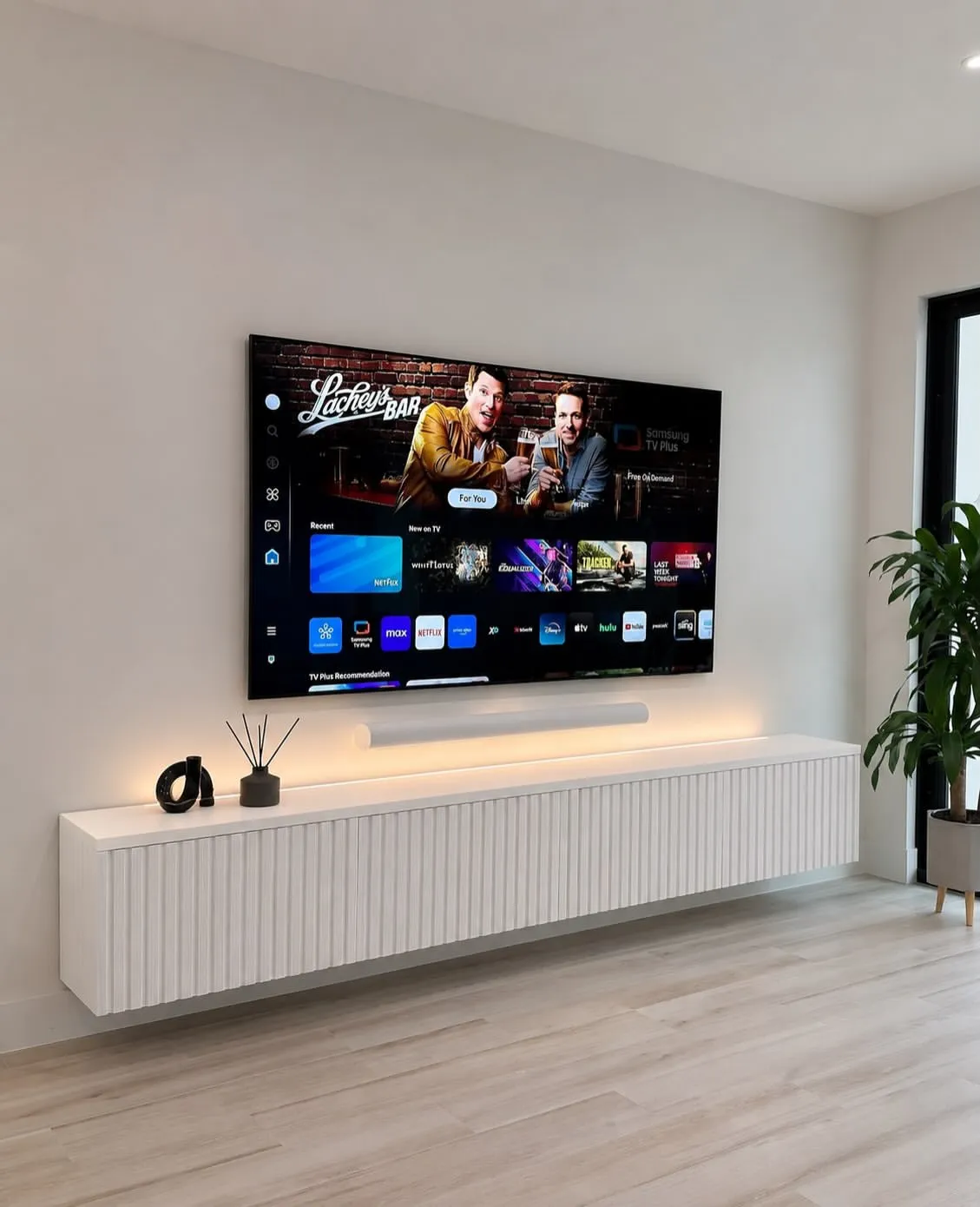 Monsoon Fluted Floating TV Stand, 7 Feet - Image 2