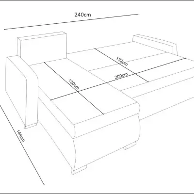 ANNELIES Grey & Black Corner Sofa Bed Kenya - Image 3