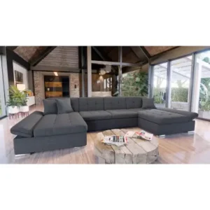 Apolena grey U-shaped sectional sleeper sofa Kenya
