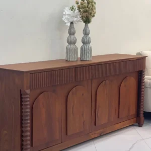 Mahogany buffet sideboard with four arched cabinet doors