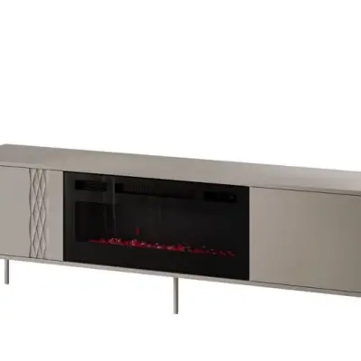 180cm Beige Fireplace TV Stand Kenya - Image 2
