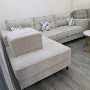 Beige 9ft by 6ft L-shape sofa with broad chaise Kenya