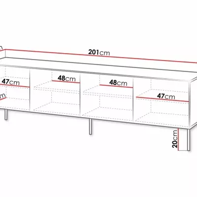 201cm Beige Diagonal Milled TV Stand Kenya - Image 4