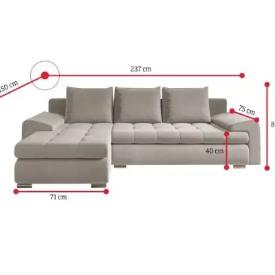 BIBIANA 1 Cream Stitched Right Corner Sofa Bed Kenya - Image 2