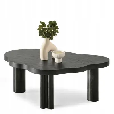 Black Oak Veneer Sculptural Coffee Table Kenya - Image 2