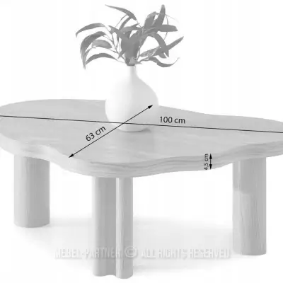 Black Oak Veneer Sculptural Coffee Table Kenya - Image 3