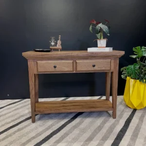 Brown console table with two drawers and lower shelf in Nairobi