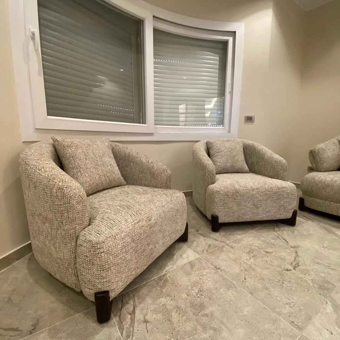 3-2-1-1 Textured Sofa with Green Cushions Kenya - Image 2