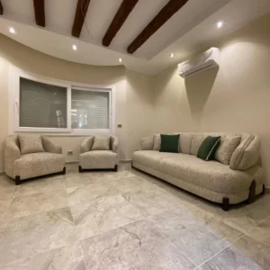 Cream 3-2-1-1 sofa set with rounded upholstered design in Kenya