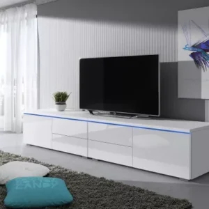 FERNS D 11 white TV cabinet with blue LED lighting
