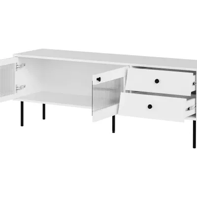 FORNEY White 150 cm Fluted Glass TV Unit Kenya - Image 3