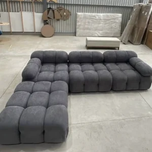 Grey deep-cushion L-shaped sectional sofa in Kenya