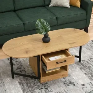 IZAK extendable oak and black storage coffee table Kenya