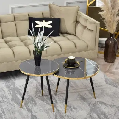 Jorman Grey Marble-Look Nesting Tables Kenya - Image 2