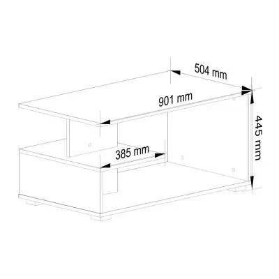 KARVYN Grey Coffee Table with Open Shelf Kenya - Image 2