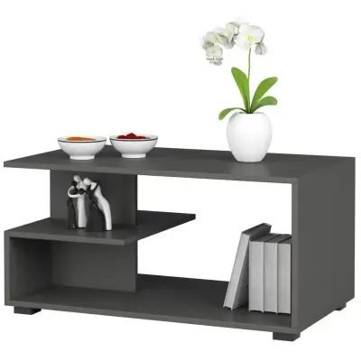 KARVYN Grey Coffee Table with Open Shelf Kenya - Image 3