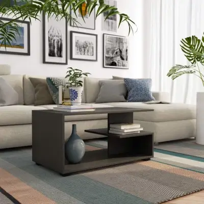KARVYN Grey Coffee Table with Open Shelf Kenya
