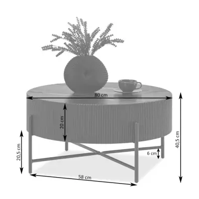 MAGNER Green Fluted Round Coffee Table Kenya - Image 3