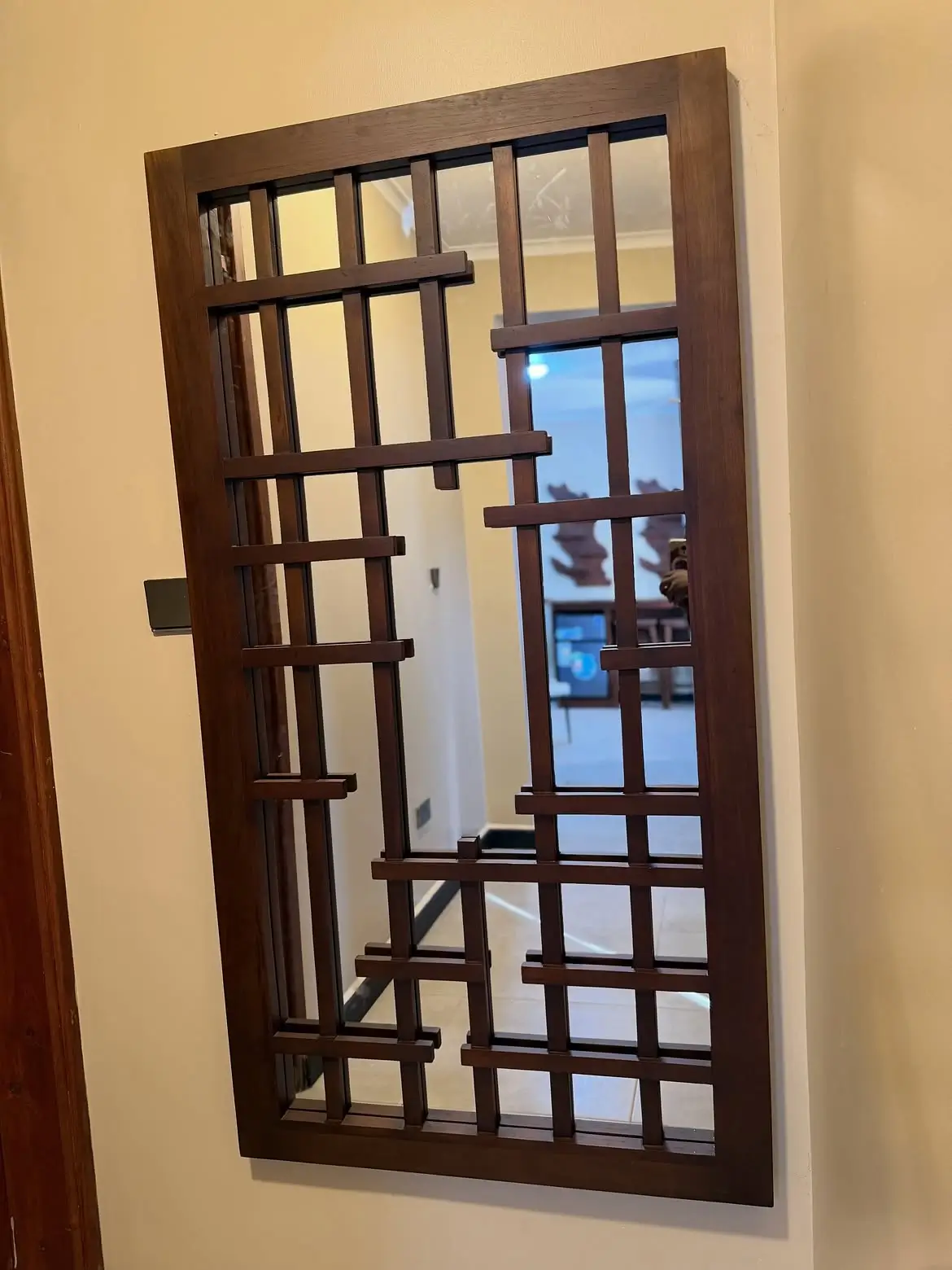 Mahogany Engraved Wall Mirror Kenya - Image 2