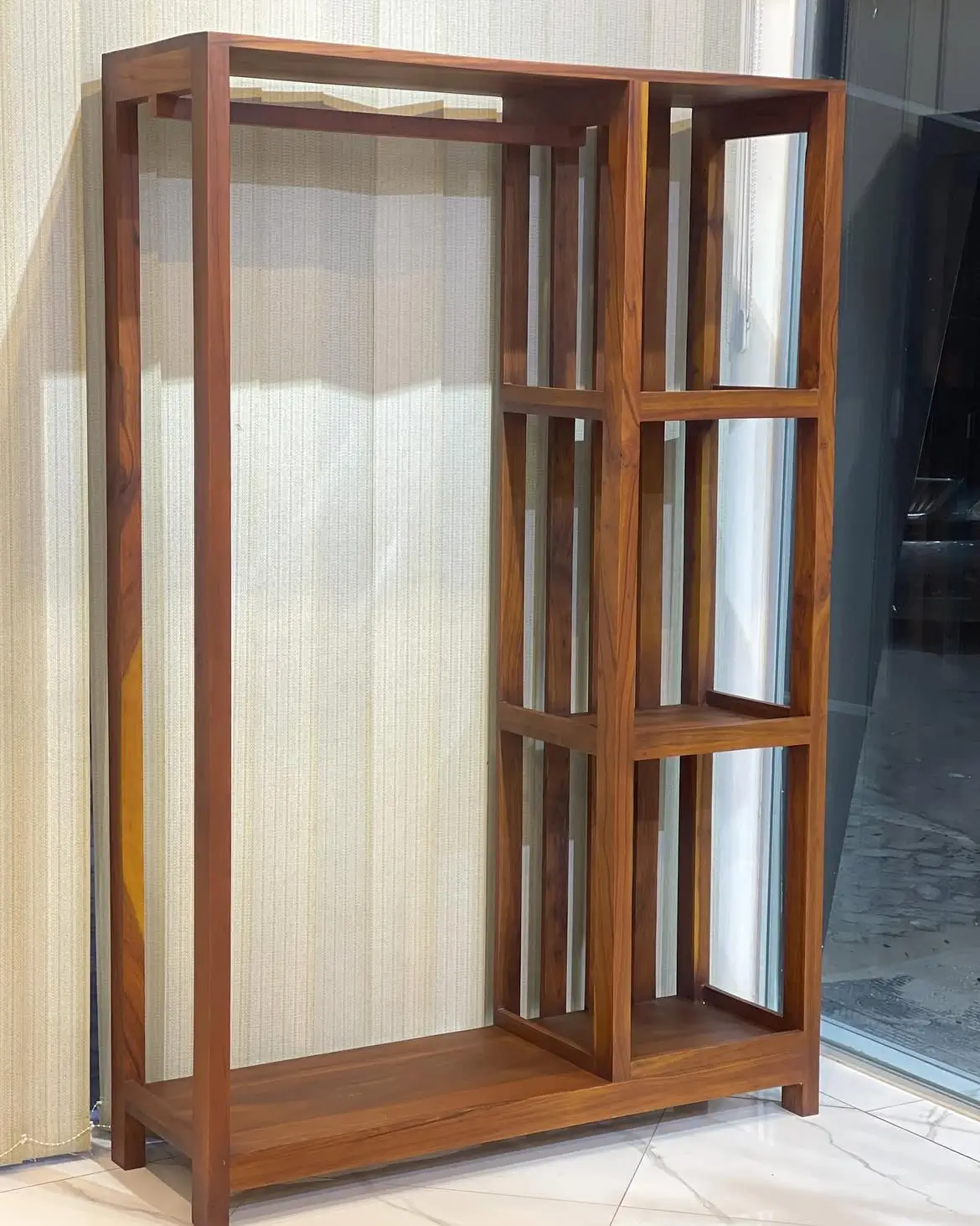 Mahogany Open Wardrobe with Shelves Kenya - Image 3