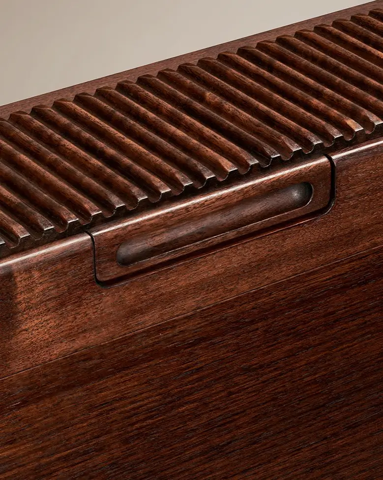 Slatted Mahogany Wood Console Table Kenya - Image 3