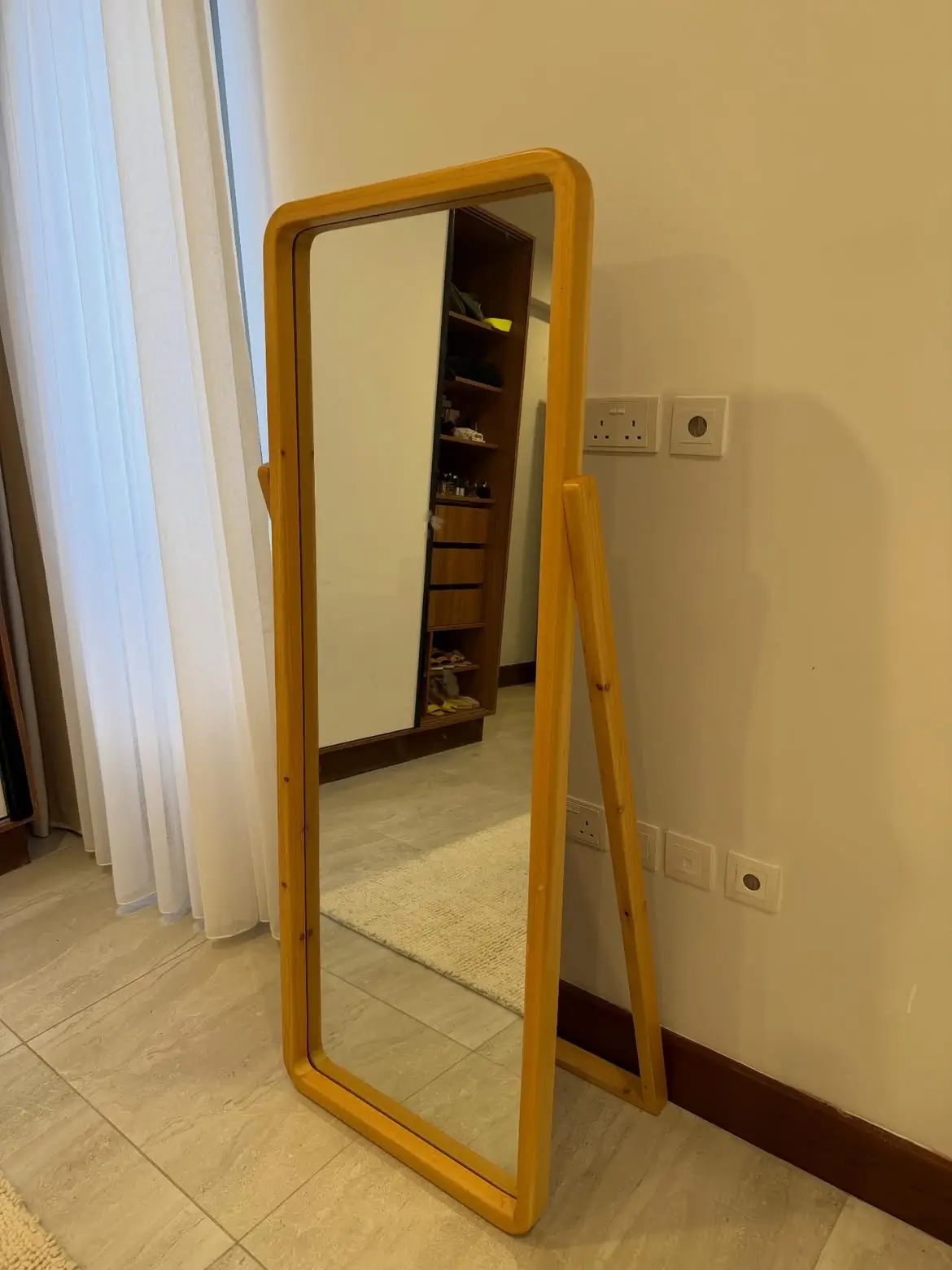 Natural Wood-Look Full Length Floor Mirror Kenya - Image 2