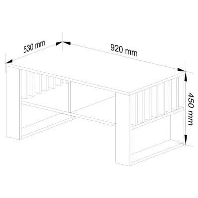 NIVOS Black & White Coffee Table with Shelf Kenya - Image 3