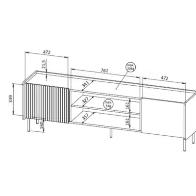 Norlan 180cm TV Stand with Electric Fireplace Kenya - Image 2