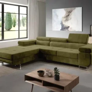 PARASKA olive green left corner sofa with adjustable headrests Kenya