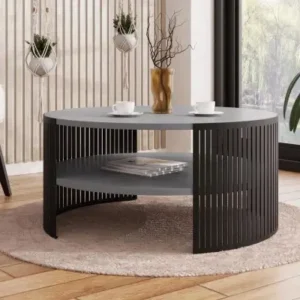 REXIO round grey and black storage coffee table Kenya