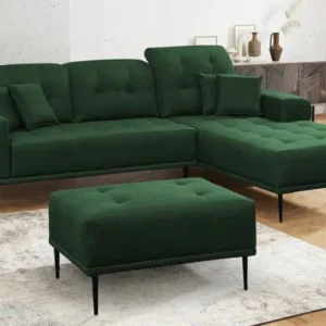 RURI dark green right corner sofa with matching ottoman Kenya