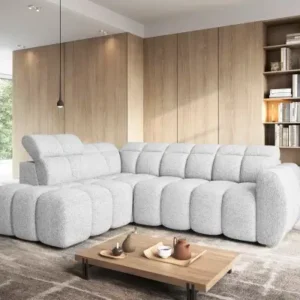 SAOIRSE white sculpted corner sofa with adjustable armrests Kenya