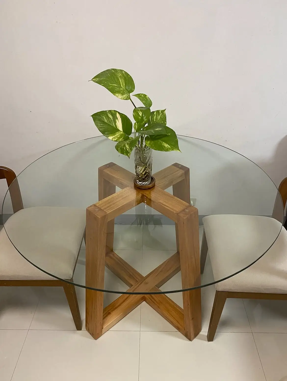 Sculptural 2 Seater Glass Dining Set Kenya - Image 2