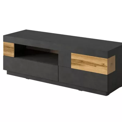 SHADI Black & Oak-Look 160 cm TV Unit Kenya - Image 2