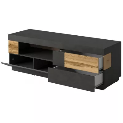 SHADI Black & Oak-Look 160 cm TV Unit Kenya - Image 3