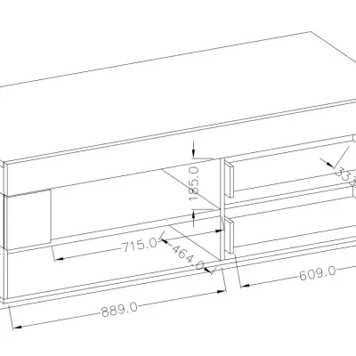SHADI Black & Oak-Look 160 cm TV Unit Kenya - Image 4