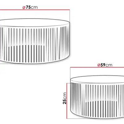 TANTOS Set of 2 Round Coffee Tables Black Kenya - Image 2
