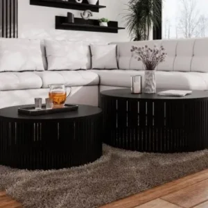 TANTOS set of 2 round black coffee tables Kenya