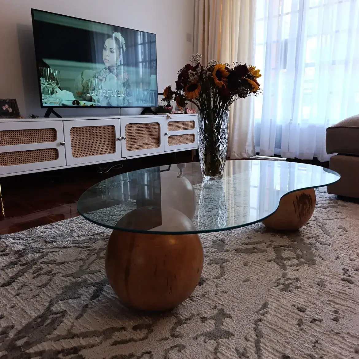 Tara Mahogany Glass Coffee Table Kenya - Image 2