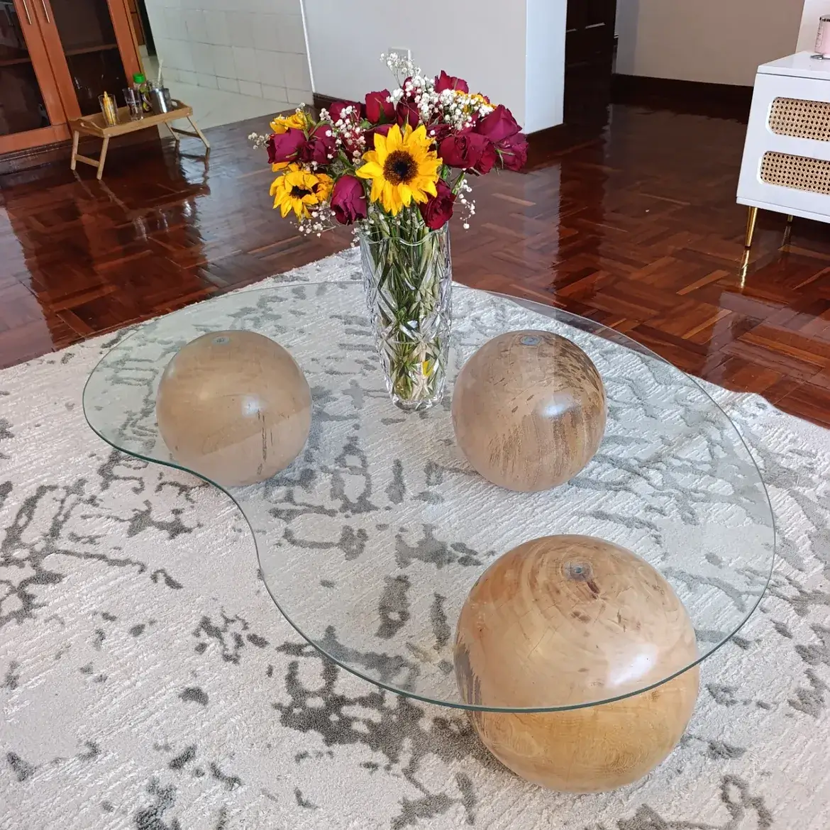 Tara Mahogany Glass Coffee Table Kenya - Image 3