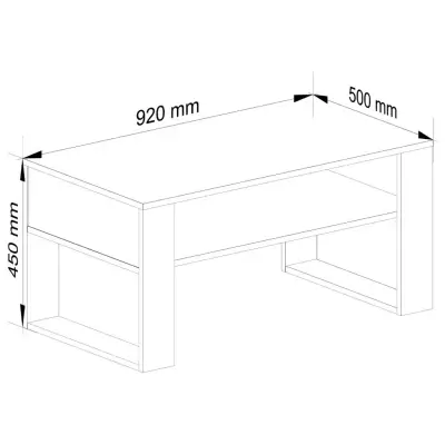 TYVREN Oak-Look Coffee Table with Shelf Kenya - Image 2