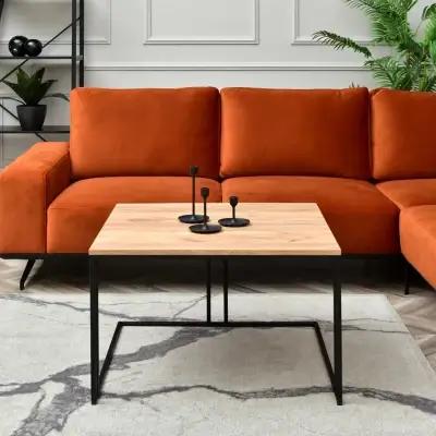 Vinod Oak-Look Square Coffee Table Kenya - Image 2