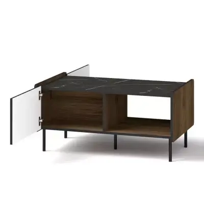 Walnut & Black Storage Coffee Table Kenya - Image 2