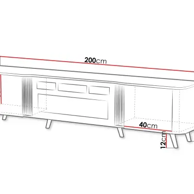 200cm Walnut Fireplace TV Stand Kenya - Image 3