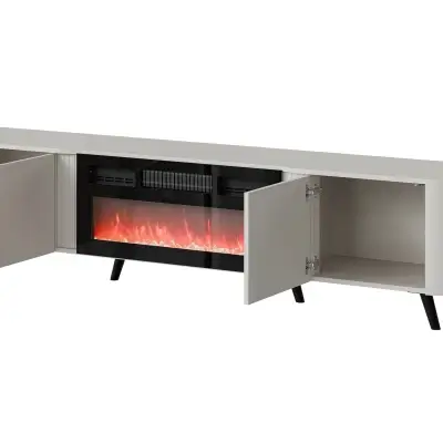 200cm Walnut Fireplace TV Stand Kenya - Image 2