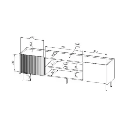180cm Walnut Fluted Fireplace TV Stand Kenya - Image 3