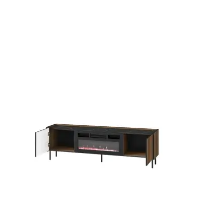 180cm Walnut Fluted Fireplace TV Stand Kenya - Image 2