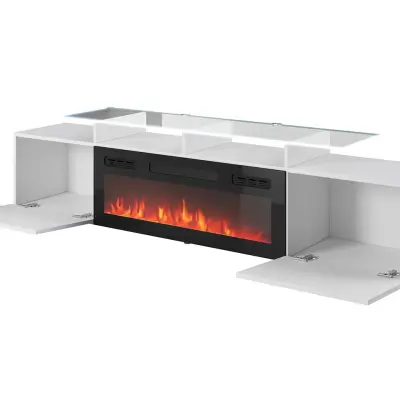 190cm White Gloss Fireplace TV Stand Kenya - Image 2