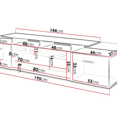 190cm White Gloss Fireplace TV Stand Kenya - Image 3